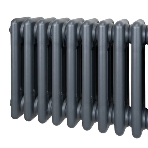 Traditionel lodret radiator med 2 og 3 søjler Moderne centralvarmeelement Antracitgrå Sort Hvid Kulstofstål Vægmonteret Køkken Stue Badeværelse