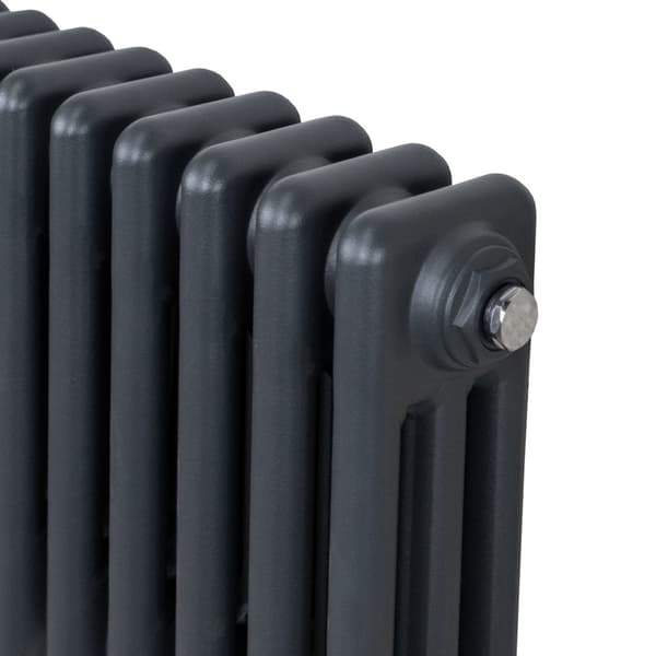 Traditionel lodret radiator med 2 og 3 søjler Moderne centralvarmeelement Antracitgrå Sort Hvid Kulstofstål Vægmonteret Køkken Stue Badeværelse