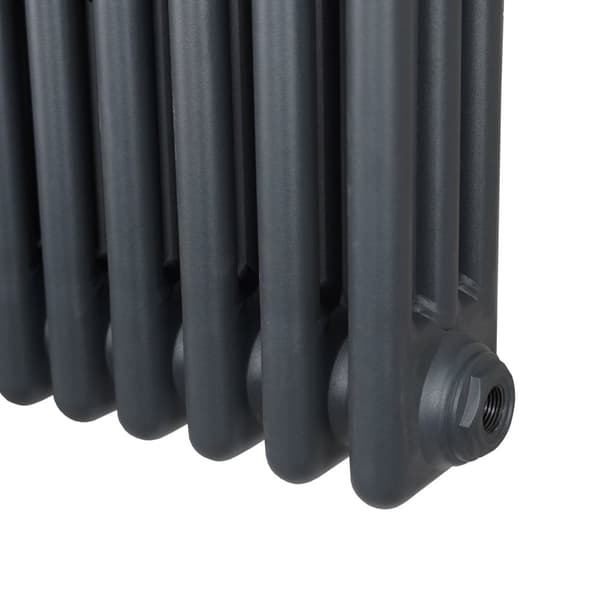 Traditionel lodret radiator med 2 og 3 søjler Moderne centralvarmeelement Antracitgrå Sort Hvid Kulstofstål Vægmonteret Køkken Stue Badeværelse