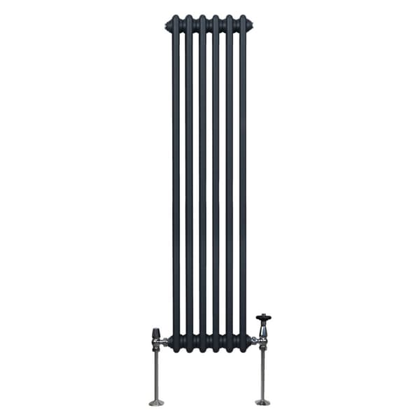 Traditionel lodret radiator med 2 og 3 søjler Moderne centralvarmeelement Antracitgrå Sort Hvid Kulstofstål Vægmonteret Køkken Stue Badeværelse