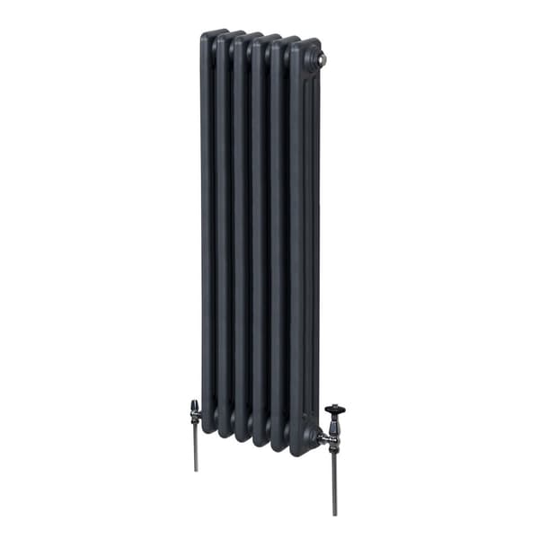 Traditionel lodret radiator med 2 og 3 søjler Moderne centralvarmeelement Antracitgrå Sort Hvid Kulstofstål Vægmonteret Køkken Stue Badeværelse