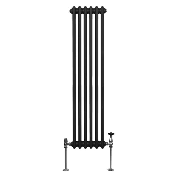 Traditionel lodret radiator med 2 og 3 søjler Moderne centralvarmeelement Antracitgrå Sort Hvid Kulstofstål Vægmonteret Køkken Stue Badeværelse
