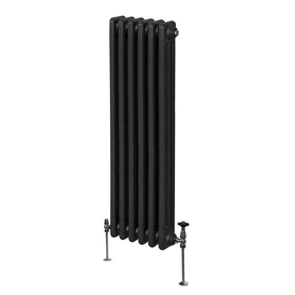 Traditionel lodret radiator med 2 og 3 søjler Moderne centralvarmeelement Antracitgrå Sort Hvid Kulstofstål Vægmonteret Køkken Stue Badeværelse
