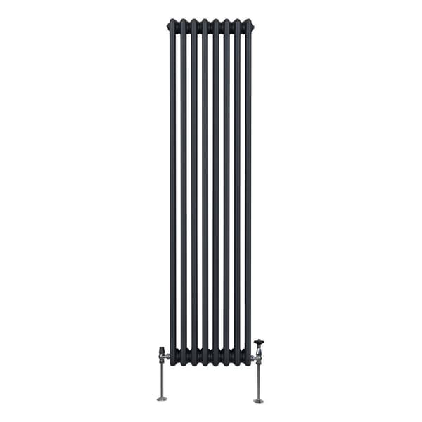 Vertical Radiator with 2 & 3 Columns Modern Central Heating Element Anthracite Gray Black White Carbon Steel Wall Mounted Kitchen Living Room Bathroom
