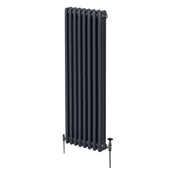 Vertical Radiator with 2 & 3 Columns Modern Central Heating Element Anthracite Gray Black White Carbon Steel Wall Mounted Kitchen Living Room Bathroom