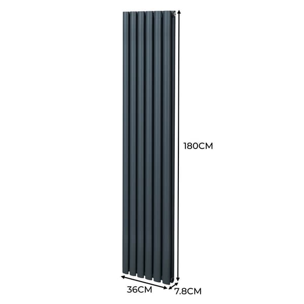 Oval Column Radiators TRV's Double Panel Central Heating Radiator Gray White Black Steel Horizontal Vertical Kitchen Living Room Mounting Kit Fittings