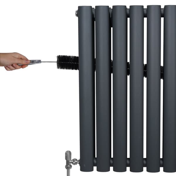 Oval Column Radiators TRV's Double Panel Central Heating Radiator Gray White Black Steel Horizontal Vertical Kitchen Living Room Mounting Kit Fittings