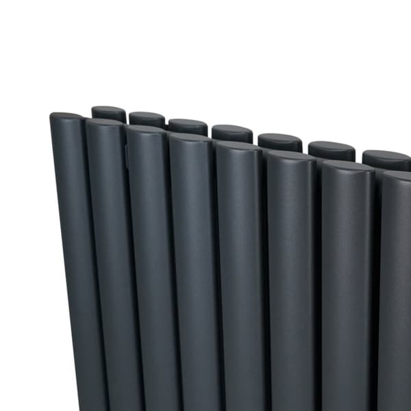 Oval Column Radiators TRV's Double Panel Central Heating Radiator Gray White Black Steel Horizontal Vertical Kitchen Living Room Mounting Kit Fittings