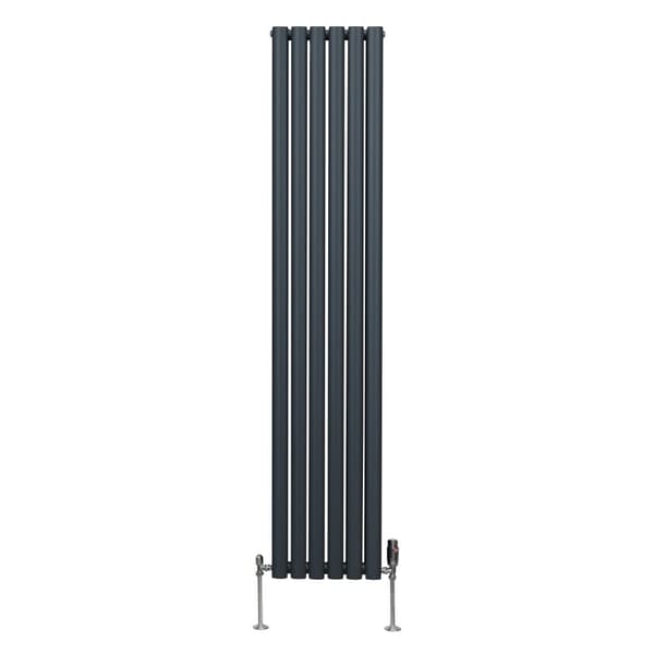 Oval Column Radiators TRV's Double Panel Central Heating Radiator Gray White Black Steel Horizontal Vertical Kitchen Living Room Mounting Kit Fittings