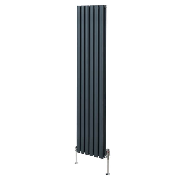 Oval Column Radiators TRV's Double Panel Central Heating Radiator Gray White Black Steel Horizontal Vertical Kitchen Living Room Mounting Kit Fittings