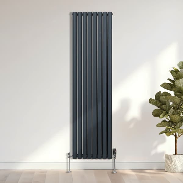 Ovale søjle Radiatorer Ventiler Dobbeltpanel Centralvarmeelement Grå Hvid Sort Stål Vandret Lodret Køkken Stue Monteringssæt Beslag