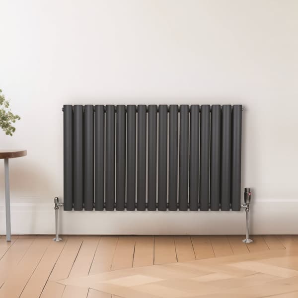 Radiatorer Ovale Søjler Moderne Dobbeltpanel Centralvarme Element Grå Sort Hvid Stål Vandret Lodret Køkken Stue Rengøringsbørste Monteringssæt