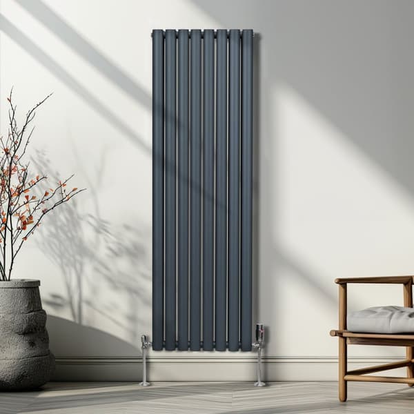 Radiatorer Ovale Søjler Moderne Dobbeltpanel Centralvarme Element Grå Sort Hvid Stål Vandret Lodret Køkken Stue Rengøringsbørste Monteringssæt
