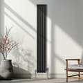 Miniatyrbillede 4 af 11: Radiatorer Ovale Søjler Moderne Dobbeltpanel Centralvarme Element Grå Sort Hvid Stål Vandret Lodret Køkken Stue Rengøringsbørste Monteringssæt