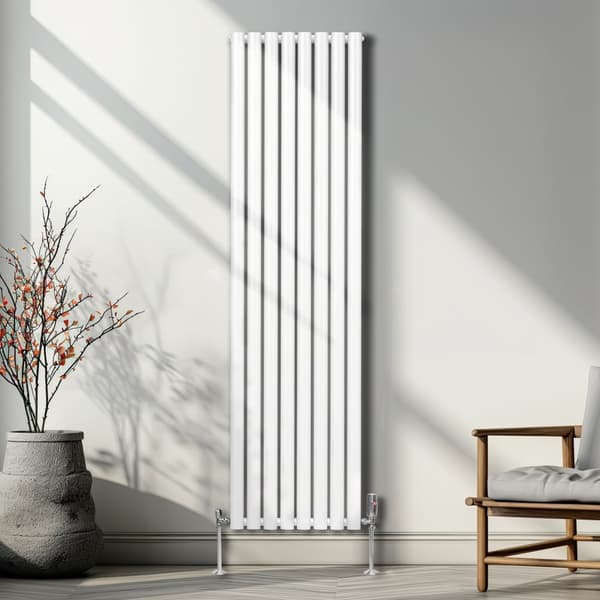 Radiatorer Ovale Søjler Moderne Dobbeltpanel Centralvarme Element Grå Sort Hvid Stål Vandret Lodret Køkken Stue Rengøringsbørste Monteringssæt
