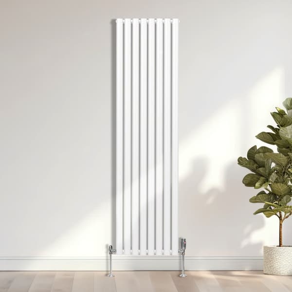 Radiatorer Ovale Søjler Moderne Dobbeltpanel Centralvarme Element Grå Sort Hvid Stål Vandret Lodret Køkken Stue Rengøringsbørste Monteringssæt