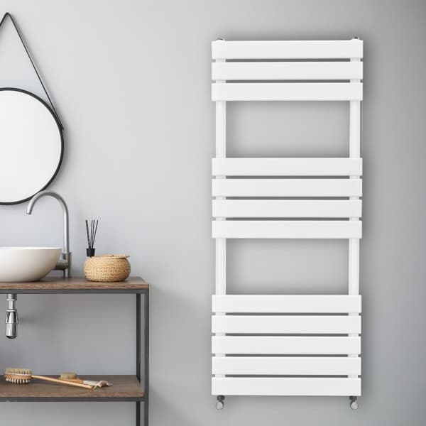 Vertikal Handdukstork Design Platta Paneler 1200mm Badrum Uppvärmd Handdukstork Grå Svart Vit Centralvärme Handduksvärmare Väggmonterad Monteringskit