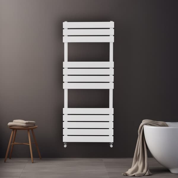 Vertikal Handdukstork Design Platta Paneler 1200mm Badrum Uppvärmd Handdukstork Grå Svart Vit Centralvärme Handduksvärmare Väggmonterad Monteringskit