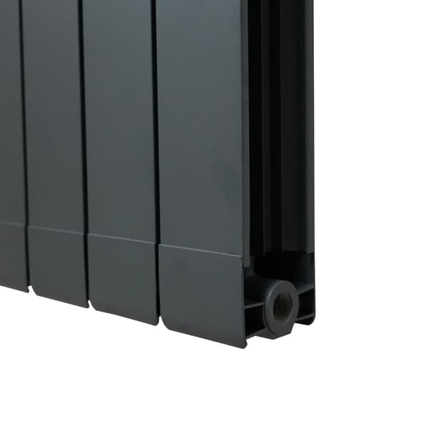 Aluminum Radiator & Chrome Valves Vertical Double Flat Panel Lightweight Modern Central Heating Anthracite Gray Kitchen Living Room Cleaning Brush