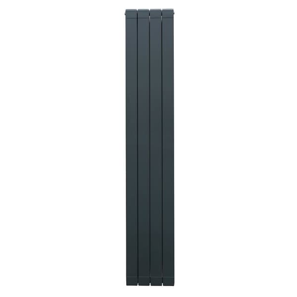 Aluminum Radiator & Chrome Valves Vertical Double Flat Panel Lightweight Modern Central Heating Anthracite Gray Kitchen Living Room Cleaning Brush