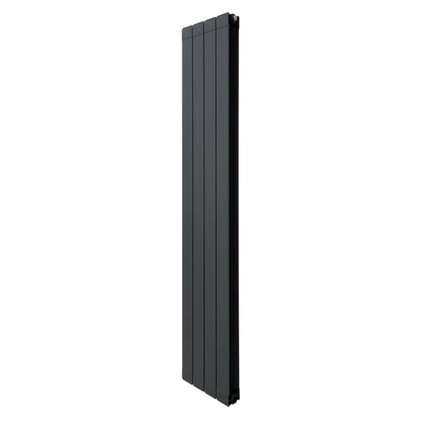Aluminum Radiator & Chrome Valves Vertical Double Flat Panel Lightweight Modern Central Heating Anthracite Gray Kitchen Living Room Cleaning Brush