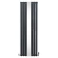 Miniatyrbillede 2 af 11: Fladskærm Radiator & Spejl 1800mm & Kromventiler Designer Lodret Grå Sort Hvid Kulstofstål Vægmonteret Køkken Stue Rengøringsbørste Monteringssæt