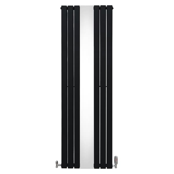 Fladskærm Radiator & Spejl 1800mm & Kromventiler Designer Lodret Grå Sort Hvid Kulstofstål Vægmonteret Køkken Stue Rengøringsbørste Monteringssæt