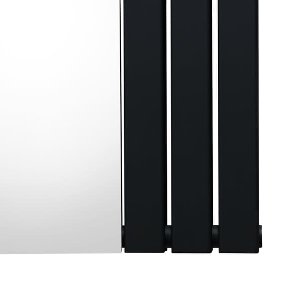Fladskærm Radiator & Spejl 1800mm & Kromventiler Designer Lodret Grå Sort Hvid Kulstofstål Vægmonteret Køkken Stue Rengøringsbørste Monteringssæt