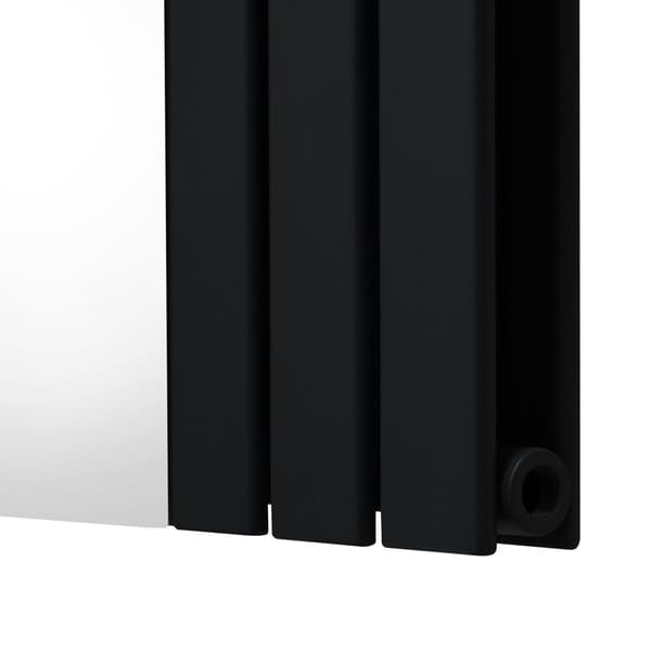 Fladskærm Radiator & Spejl 1800mm & Kromventiler Designer Lodret Grå Sort Hvid Kulstofstål Vægmonteret Køkken Stue Rengøringsbørste Monteringssæt