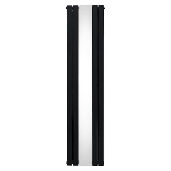 Fladskærm Radiator & Spejl 1800mm & Kromventiler Designer Lodret Grå Sort Hvid Kulstofstål Vægmonteret Køkken Stue Rengøringsbørste Monteringssæt