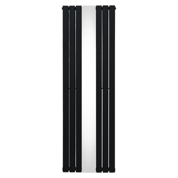Fladskærm Radiator & Spejl 1800mm & Kromventiler Designer Lodret Grå Sort Hvid Kulstofstål Vægmonteret Køkken Stue Rengøringsbørste Monteringssæt
