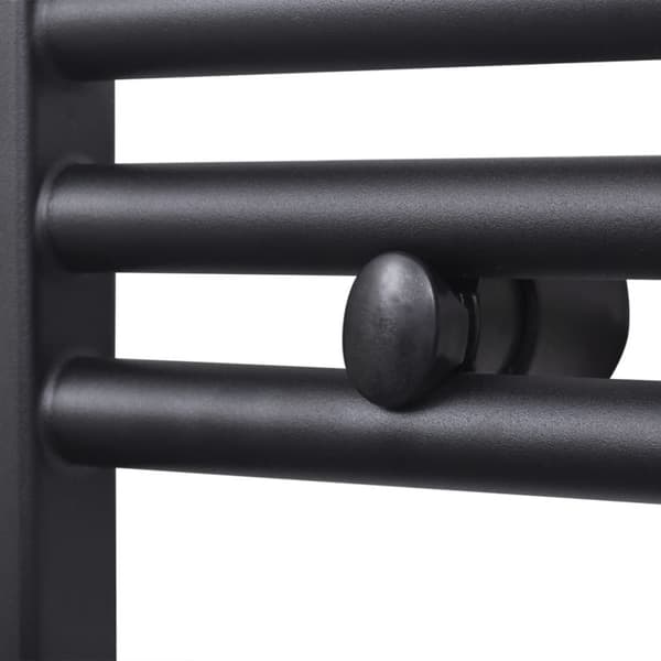 Handdukstork centralvärme element rak 500 x 1160 mm svart -  Värmeelement
