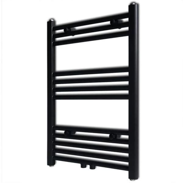 Handdukstork centralvärme element rak 500 x 764 mm svart -  Värmeelement