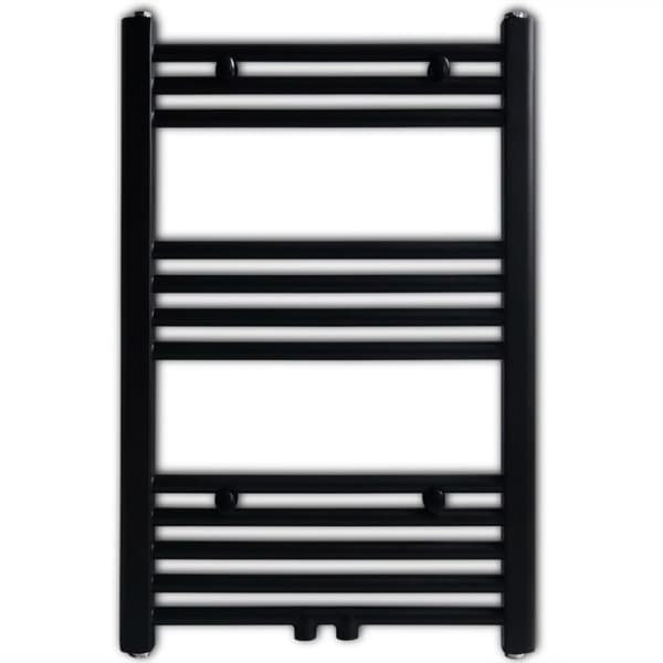 Lämpöpatterit - Kylpyhuoneen keskuslämmityspyyheteline harmaa suora 500 x 764 mm