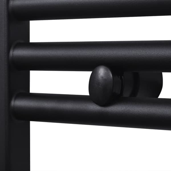 Lämpöpatterit - Kylpyhuoneen keskuslämmityspyyheteline musta kaareva 480 x 480 mm