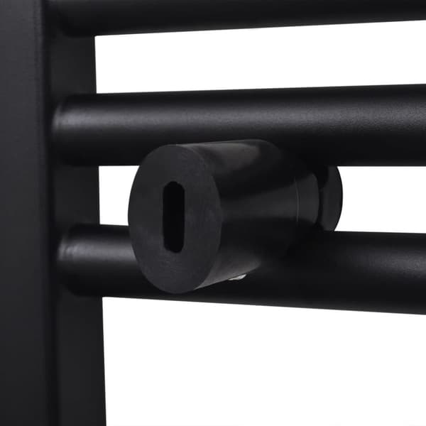 Lämpöpatterit - Kylpyhuoneen keskuslämmityspyyheteline musta kaareva 480 x 480 mm