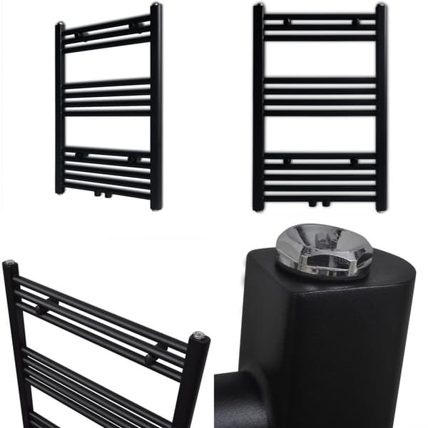Håndklæderadiator centralvarme lige 500x764 mm sort - Håndklæderadiator - Håndklæderadiatorer - Home & Living