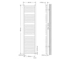 Pikkukuva 5 / 6: Sahara 400x1800 mm valkoinen kaareva kylpyhuonepatteri sivuliitännällä LuxeBath