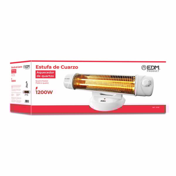 Kvartsradiator EDM 07131 07131 Hvid 600-1200 W