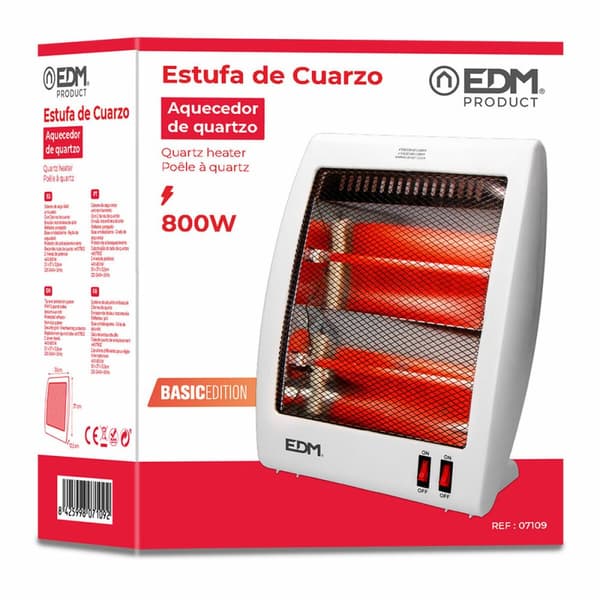 Kvartsradiator EDM 07109 07109 Hvid 1000 W