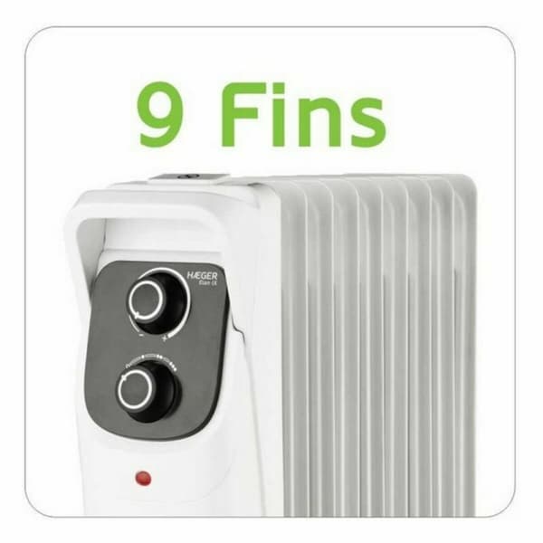 Oljefylt Radiator (9 kammer) Haeger OH-009.006A Hvit 2000 W