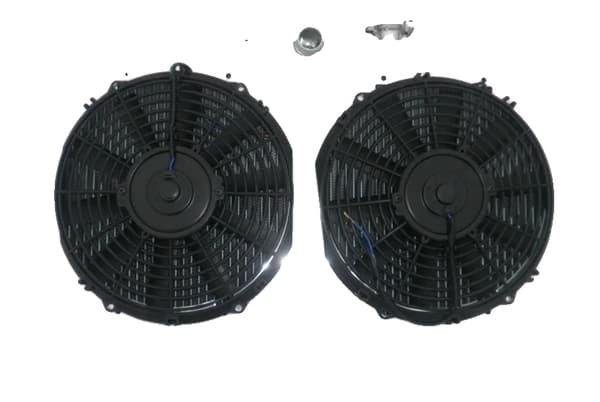 2-rivinen alumiininen jäähdytinsarja, jossa on suojus ja tuulettimet vuosimallille 1996-2001 Honda/ACURA 2.2L, 2.4L moottoreille.,musta