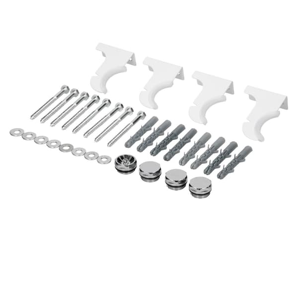 Badeværelsesradiator Stella 370x1400 mm hvid med universelt tilslutningssæt