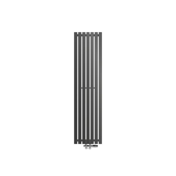Badeværelsesradiator Stella 370x1400 mm antracit med gulvtilslutningssæt