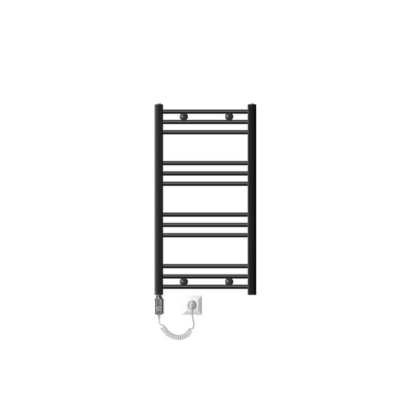 Badrumsradiator elektrisk med värmeelement 600W 500x800 mm antracit rak med sidoanslutning