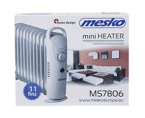 Mesko MS 7806 elektrisk rumsvärmare Olja elektrisk rumsvärmare Inomhus Vit 1200 W