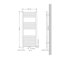 Miniatyrbillede 2 af 5: Badeværelsesradiator Sahara 500 x 1200 mm hvid lige + centertilslutning