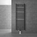 Miniatyrbild 1 av 5: Badrumsradiator 500x1500 mm antracit rak bas Anslutningssats