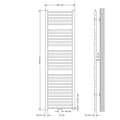 Miniatyrbild 2 av 6: Badrumsradiator centrumanslutning 500x1800 mm antracit rak med vägganslutningsset LuxeBath