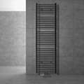 Miniatyrbild 1 av 6: Badrumsradiator centrumanslutning 500x1800 mm antracit rak med vägganslutningsset LuxeBath